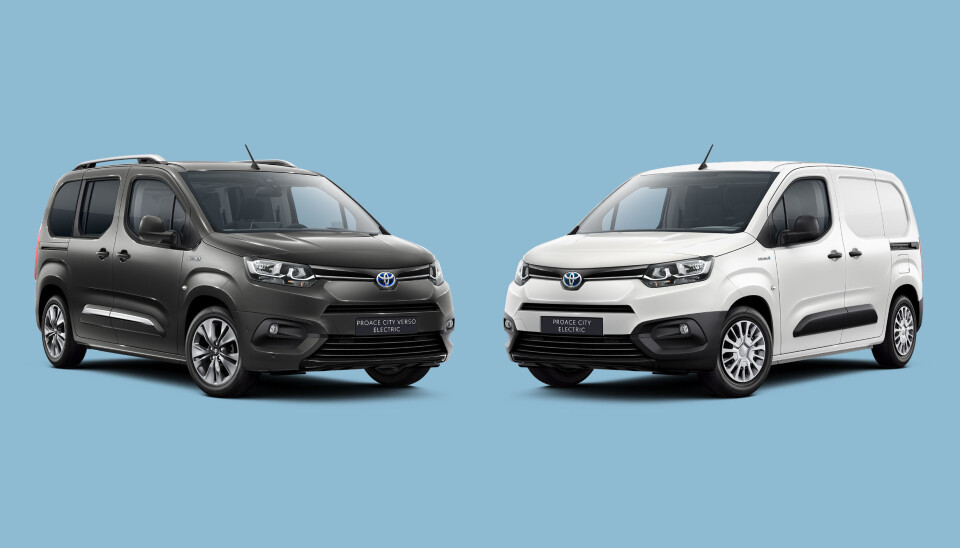 Til høyre står nye Toyota Proace City Electric. Til venstre er personbilvarianten, Toyota Proace City Verso Electric