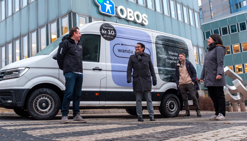 Klare for samarbeid: Fra venstre Lars Syse Christiansen (CEO, Wanda), Daniel Kjørberg Siraj (Konsernsjef, OBOS), Mathias Haddal Hovet (CPO, Wanda), Ingunn Andersen Randa (konserndirektør for aksjeinvesteringer og forretningsutvikling, OBOS).