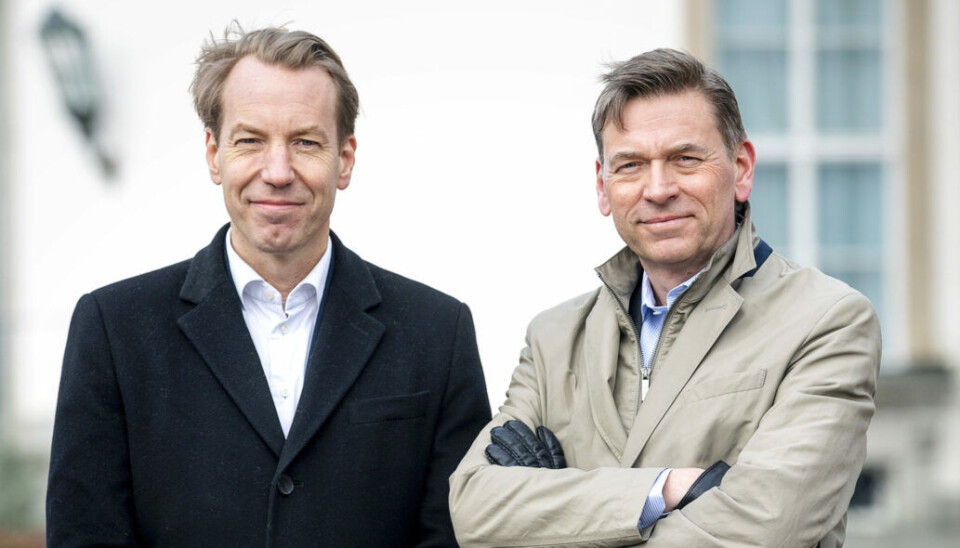 Raoul Grünthal, vd Schibsted Sverige og Bonnier News-vd Anders Eriksson. Foto: Stefan Jerrevång / AFTONBLADET/2800