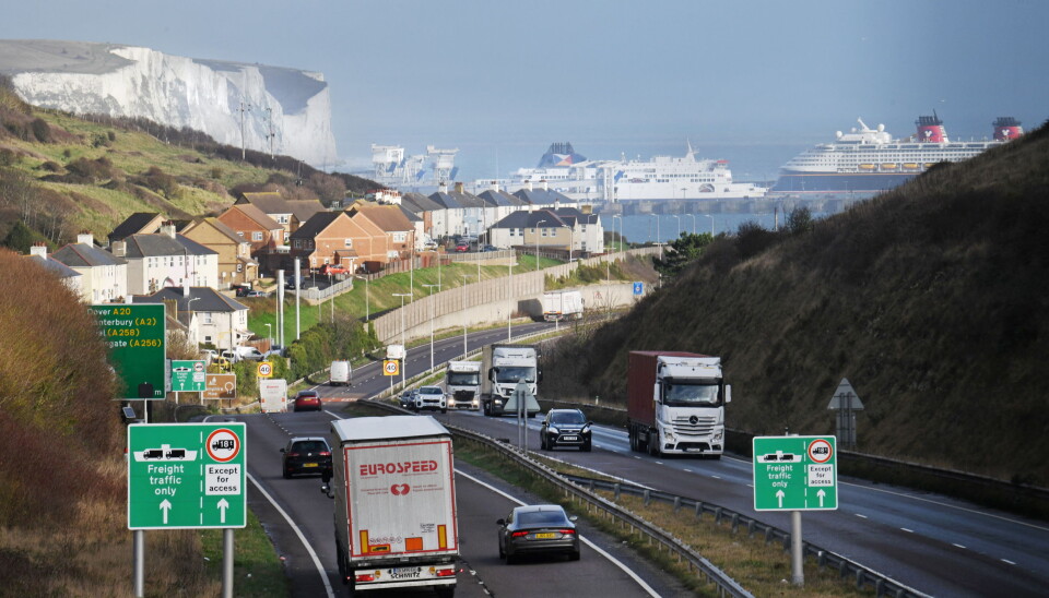 EN NY VERDEN: Import og eksport til og fra Storbritannia er ikke så enkelt som før. Her fra veien til fergeterminalen i Dover.