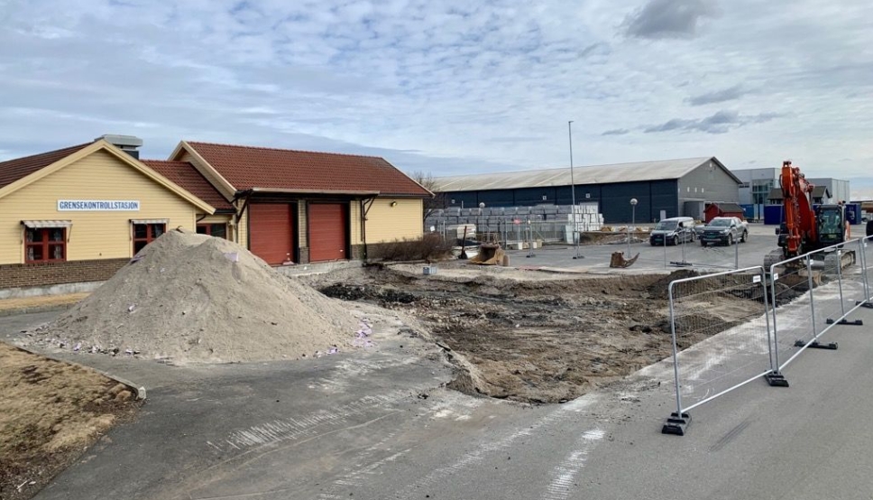 Gravearbeider for å legge til rette slik at Mattilsynet også kan kontrollere RoRo-trailere er i gang i Borg Havn.