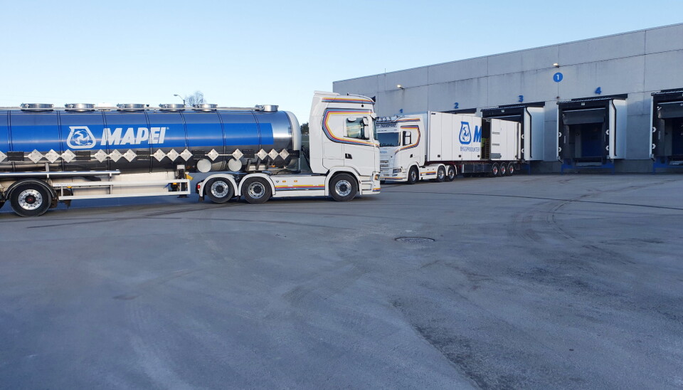 70-80 LASTEBILER DAGLIG: Tankbiler er også en viktig del av Mapeis utgående transporter.