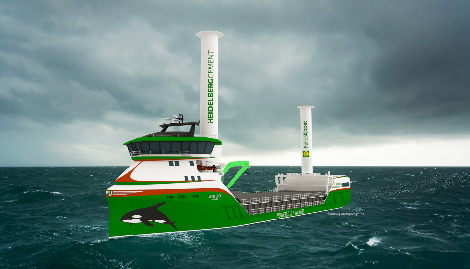 Skipet får to hydrogenmotorer i tillegg til to rotorseil, som skal sørge for fremdriften.