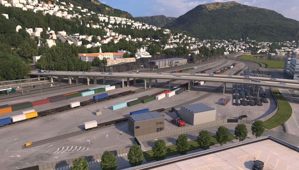 Den nye godsterminalen på Nygårdstangen skal etter planen stå ferdig i 2024.