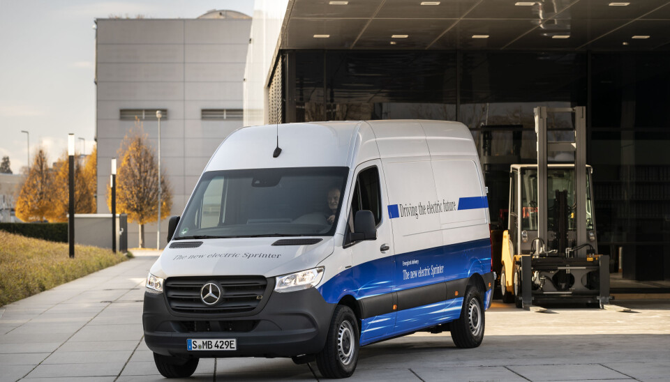 Mercedez-Benz eSprinter varebil. Mercedez-Benz eSprinter varebil.