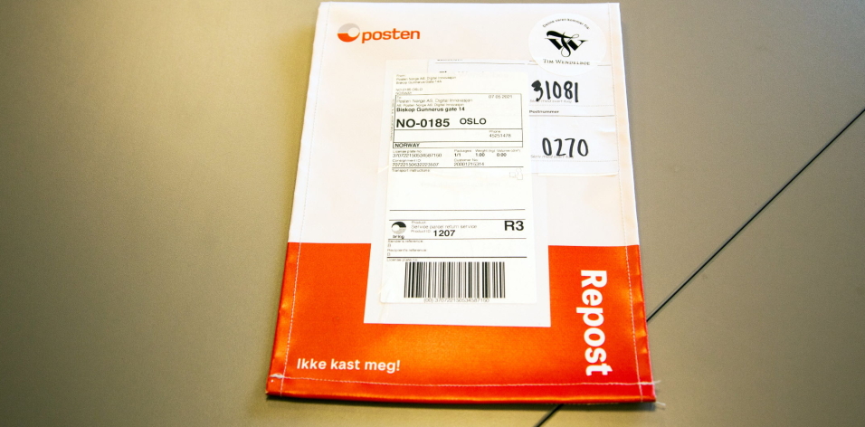 SIRKULÆRT: Posten er i ferd med å teste ut gjenbrukbar emballasje.