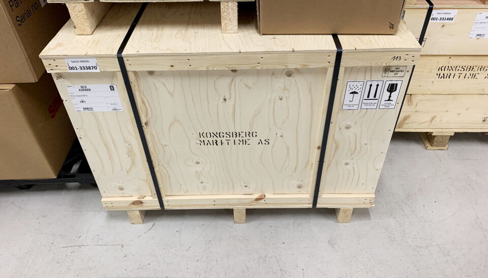 SIKKER TRANSPORT: Med mange dyre produkter vektlegger Kongsberg Maritime solid emballering,