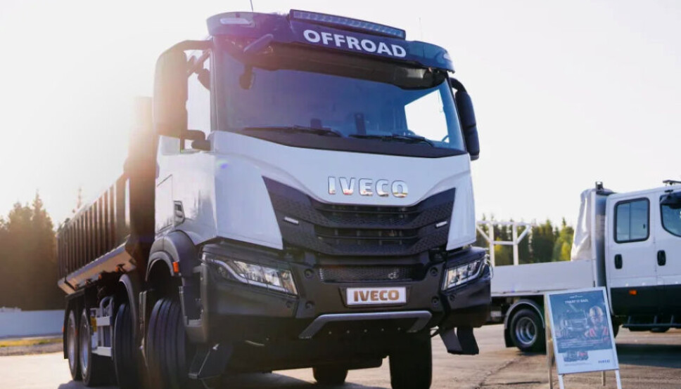 Iveco T-Way på plass på Ivecos stand innerst på messeområdet.