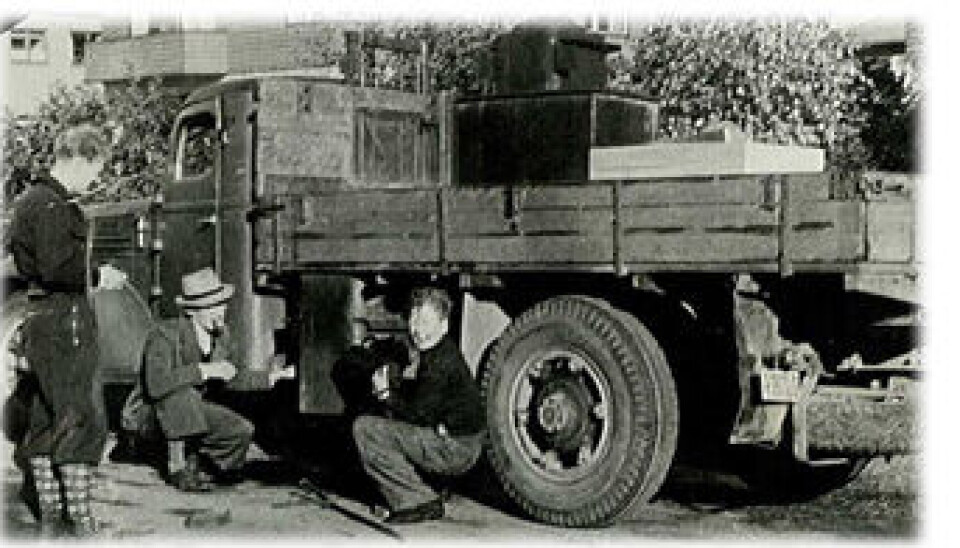 TILFELDIGHET: Den punkterte lastebilen som gjorde at helge Lundeby og Rolf Kronkvist ble kjent.