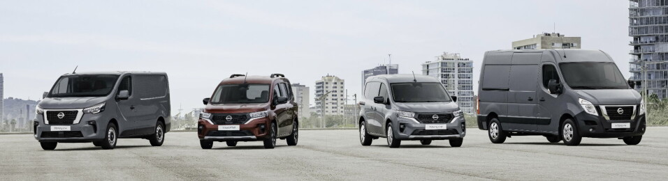 NAVNEENDRING: Til venstre den nye Primastar og i midten ser vi Townstar som person- og varebil mens til høyre står den største av varebilene til Nissan, Interstar. NAVNEENDRING: Til venstre den nye Primastar og i midten ser vi Townstar som person- og varebil mens til høyre står den største av varebilene til Nissan, Interstar.