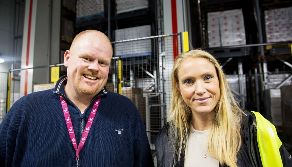 GODT SAMARBEID: Unils prosjektleder Christian Westheim og Mari Låtun Stebekk i Swisslog er svært fornøyd med det etterhvert langvarige samarbeidet.