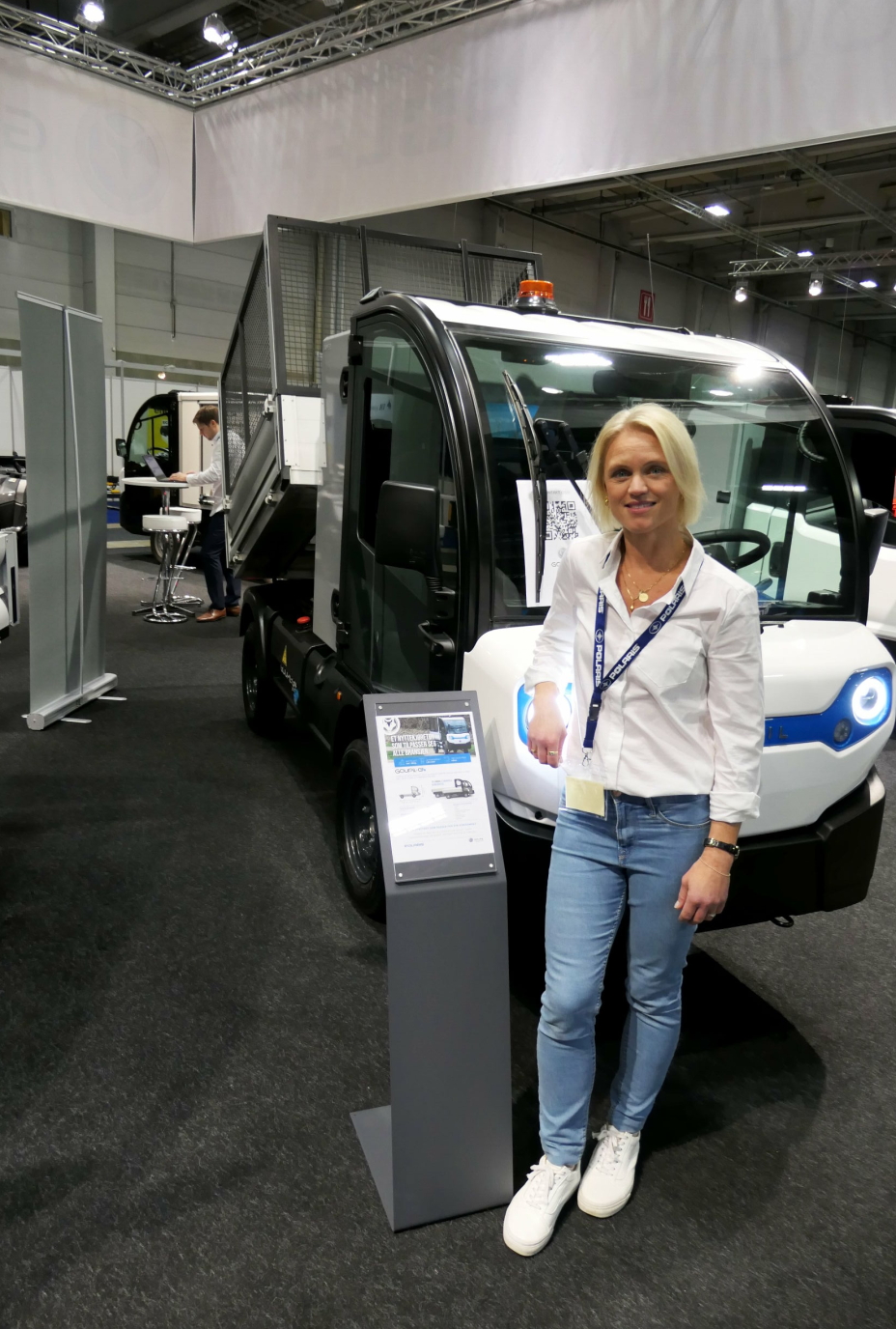ANSVARLIG: Siden mai har Annica Grip Haglev hatt ansvaret for Goupis elektriske nyttekjøretøy som ble presentert på messen.