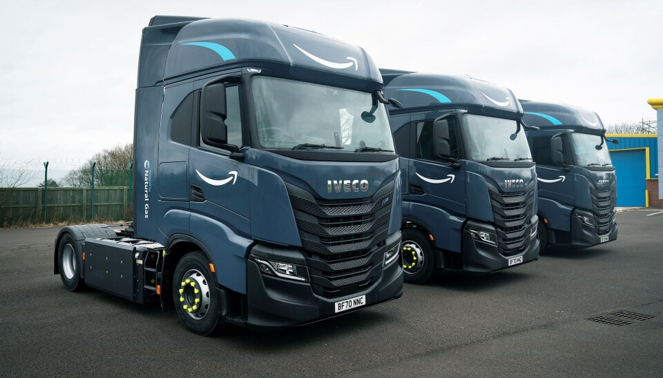Amazon har bestilt totalt over 1000 slike gassdrevne Iveco-trekkvogner.