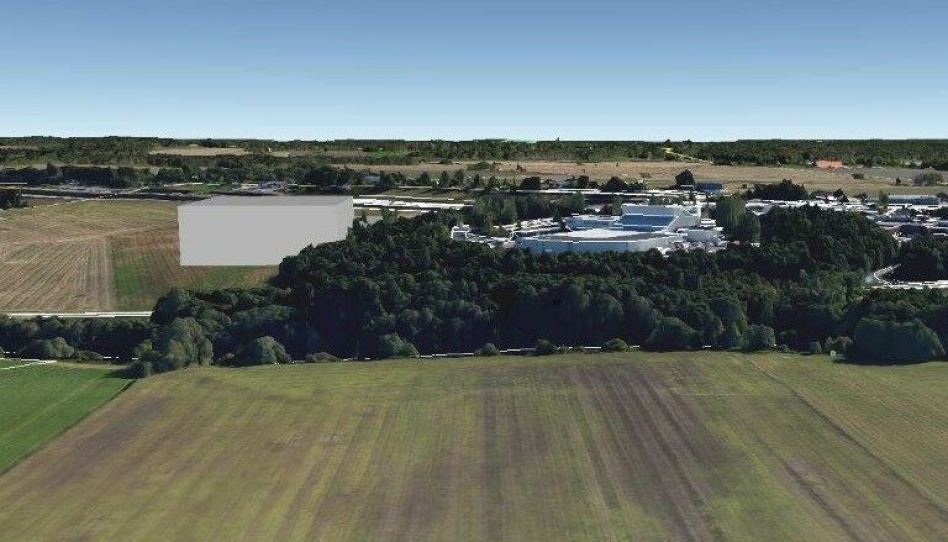 Her bare et par hundre meter fra E18 skal Glacios nye fryselager bygges.