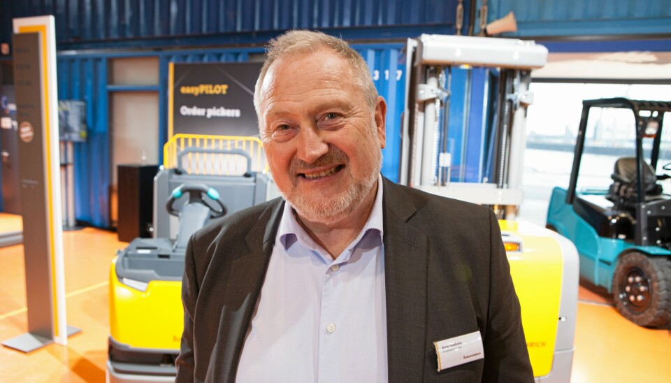 GRUNN TIL Å GLISE: Arne Husborn, salgsdirektør i Jungheinrich og formann i gaffeltruckgruppen i MGF. GRUNN TIL Å GLISE: Arne Husborn, salgsdirektør i Jungheinrich og formann i gaffeltruckgruppen i MGF.