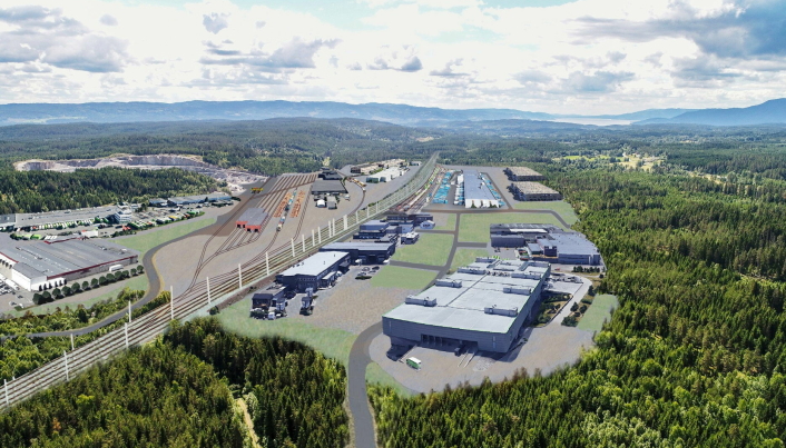 Slik ser Hamarregionen for seg at Sørli tømmerterminal i Stange kommune kan bli når den er utviklet til en multimodal flerbruksterminal.