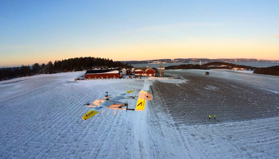 Tine-dronen under en testflyging