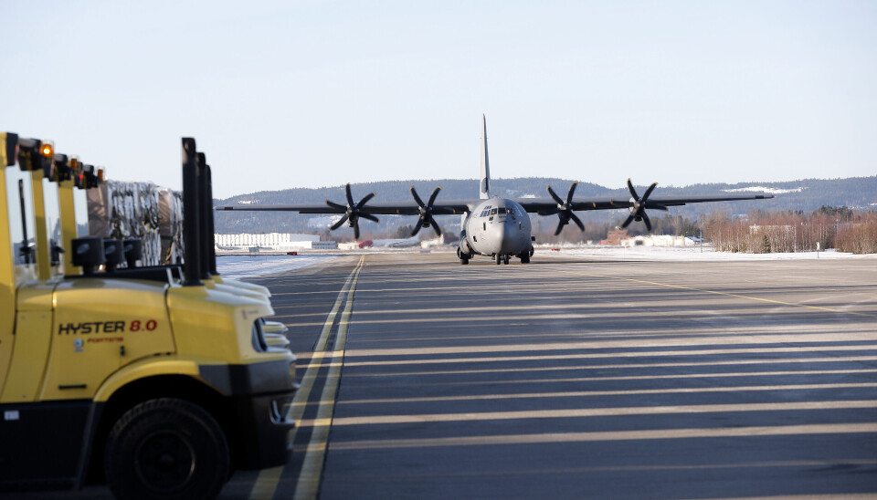 Hercules-maskinen tok av fra Gardermoen rundt 09.50 torsdag morgen.