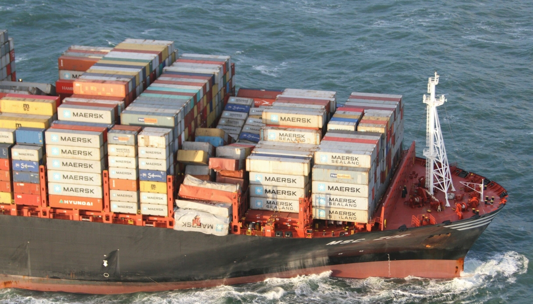 TATT AV STORM: I 2019 mistet MSC Zoe rundt 290 containere da skipet kom ut for uvær mellom Portugal og Bremerhaven.