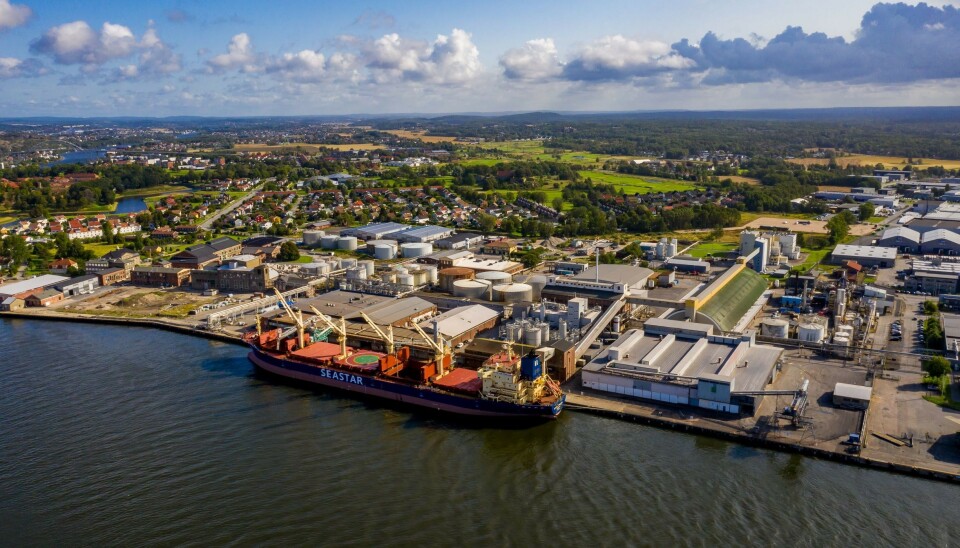 Denofa mottar mye innsatsfaktorer via kaianlegget i Borg Havn.