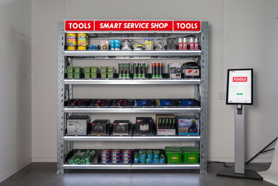 Smart Open Shelf–scales er et hyllesystem med innebygde vekter for forbruksartikler.