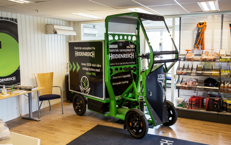 HELT UTSLIPPSFRI: Heidenreich har klar en elektrisk sykkel-løsning for distribusjon i Oslo-området.
