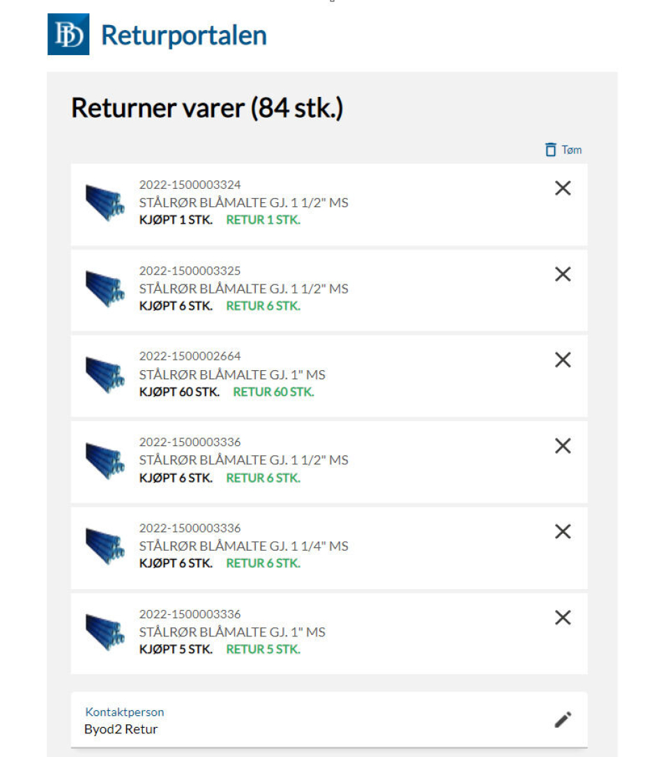 Portalen effektiviserer returbehandling for kundene, og kan benyttes fra både smarttelefon og PC.