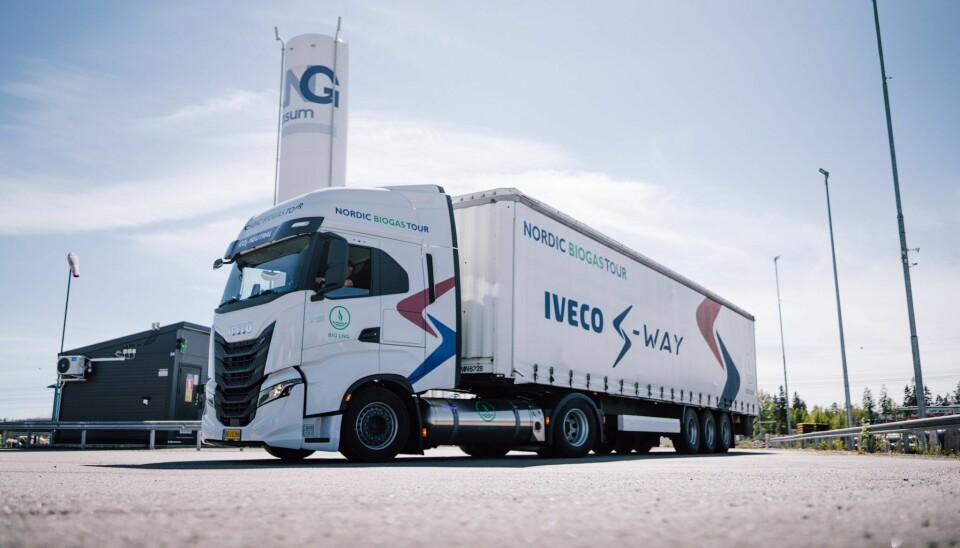 Iveco S-Way biogassbil på Nordisk biogassturné.
