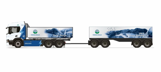 Verdalskalk blir først i Norge med 66-tonns elektrisk Scania