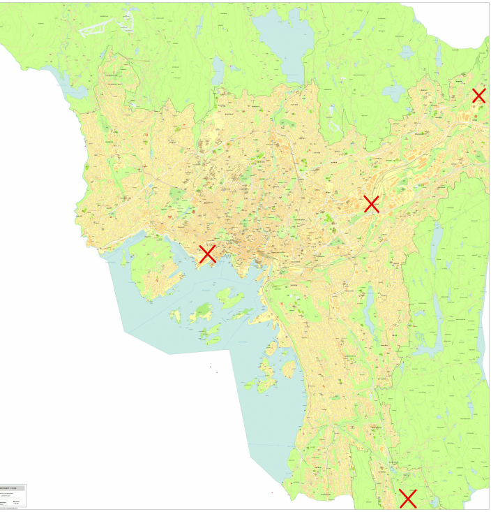 De fire ladestasjonene for tungtransport vil dekke byen fra Rommen i nord, Filipstad i vest til Åsland i sør.