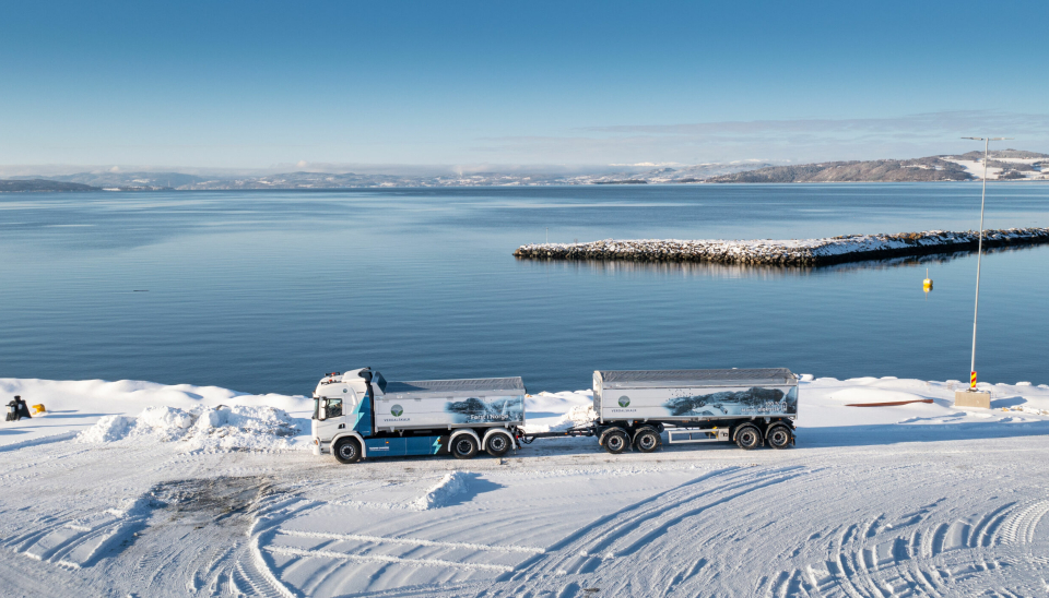 Scania-en som skal gå mellom Verdalskalks brudd og havna i Verdal, er Norges største elektriske lastebil.