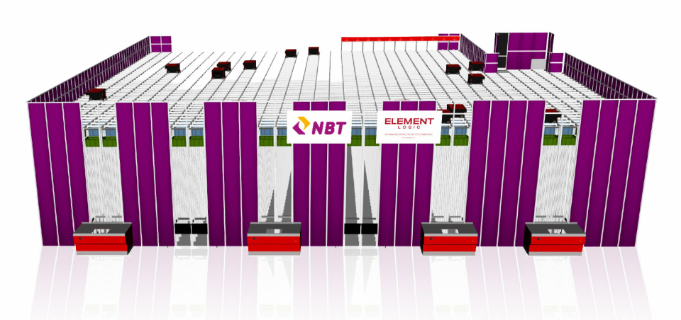 NBTs AutoStore skal romme 18.000 kasser og 16 roboter skal levere kassene til fire karusellporter.
