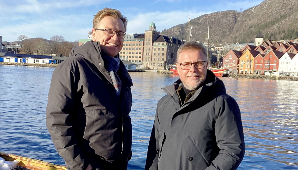 Daglig leder Jørn Askvik fra Shortsea Promotion Centre (t.v.) og administrerende direktør Tor Arne Borge fra Kystrederiene inviterte til «tenketank» for å utforske mulighetene for mer konkurransedyktig sjøtransport mellom Norge og resten av Europa.