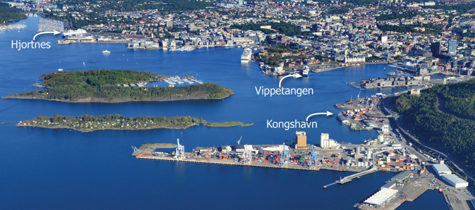I dag går Kiel-fergen fra Hjortnes på Fillipstad, mens DFDS' rute til København går fra Vippetangen. Et siste alternativ for fergeterminal var Kongshavn.