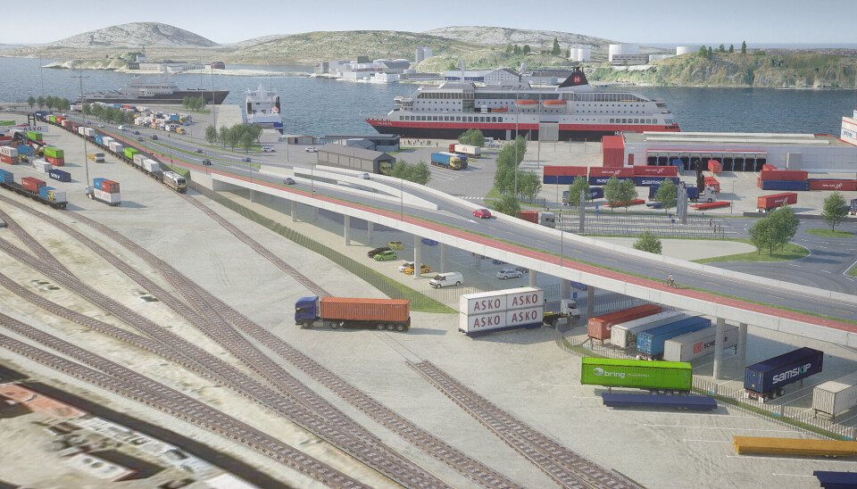 Slik ser planene for veibroen over terminalområdet ut.