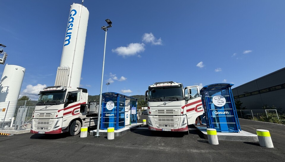 TATT I BRUK: Den nye stasjonen i Bærum er Norges største. Blant brukerne er Gunnar Knutsen AS som har 57 biogassbiler og sitt hovedkontor like ved.